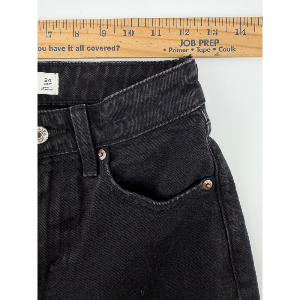 Abercrombie & Fitch Curve Love High Rise Flare Jeans Black 24 Short - Picture 5 of 9